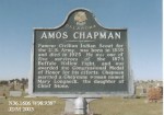 Historical marker for Amos Chapman, detailing his role as an Indian agent and recipient of the Congressional Medal of Honor.