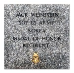 Memorial plaque honoring Jack Weinstein, Sergeant in the Army, Korean War Medal of Honor recipient.